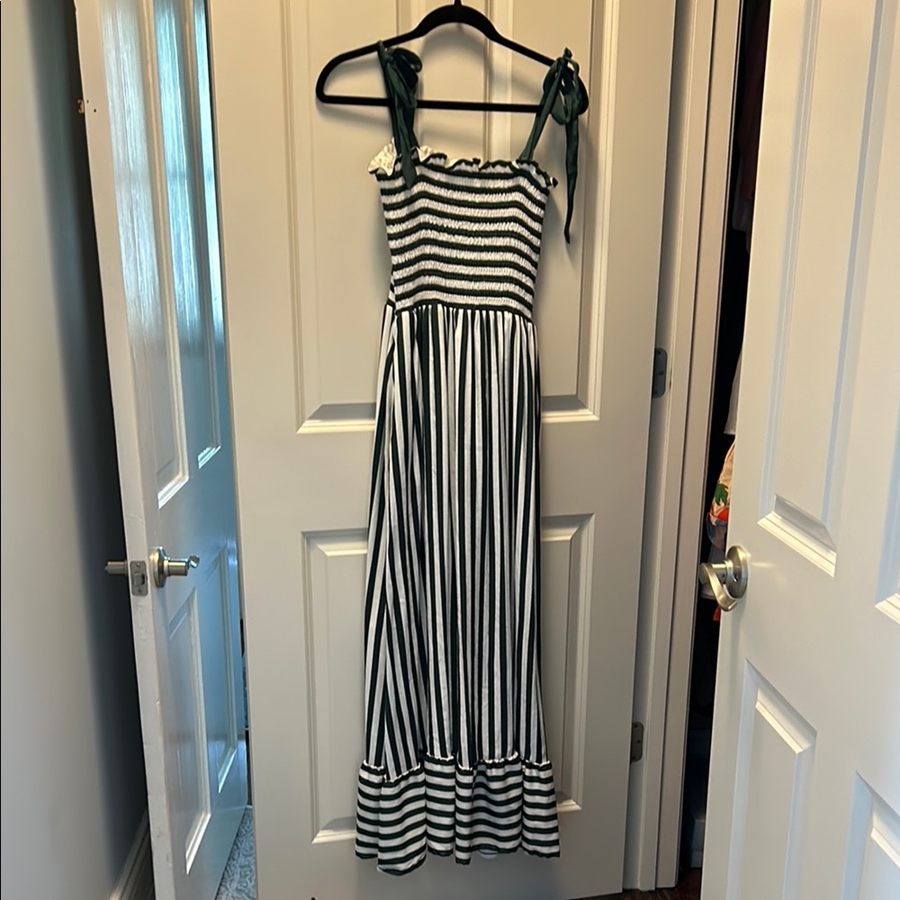 Summersalt Striped Green and White Maxi Dress/ cover up